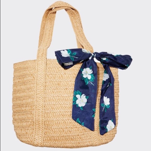 Draper James Handbags - straw purse w/ floral scarf